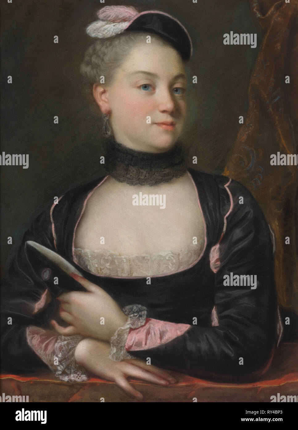 Portrait d'une actrice française, ch. 1746. Attribuée à Jacques-Charles Allais (français), ch. 1704-c. 1759). Non encadrées ; Pastel : 63,8 x 48,2 cm (25 1/8 x 19 po Banque D'Images