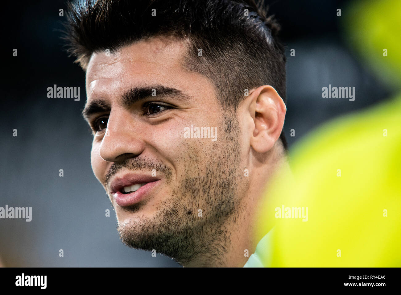 Turin, Italie. Mar 11, 2019. Alvaro Morata durant la séance de formation de l'Atletico Madrid avant le match de la Ligue des Champions Juventus vs Atletico Madrid, Italie, Turin à l'Alianz Stadium, 9 mars 2019 Crédit : Alberto Gandolfo/Pacific Press/Alamy Live News Banque D'Images