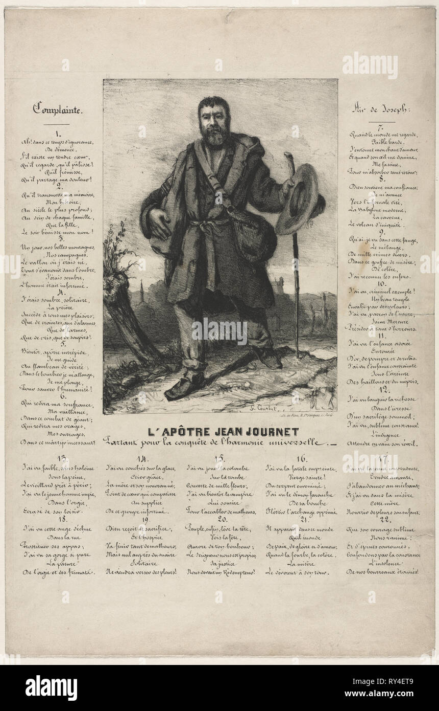 Jean Journet partant pour la conquête de l'harmonie universelle, 1850. Gustave Courbet (Français, 1819-1877). Lithographie Banque D'Images