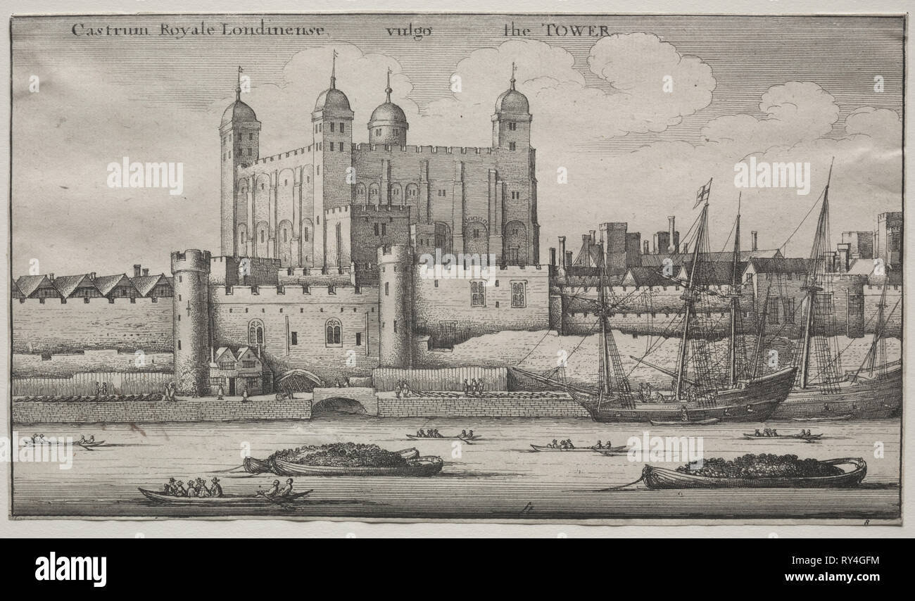 La Tour de Londres. Wenceslaus Hollar, Bohème (1607-1677). Eau-forte Banque D'Images