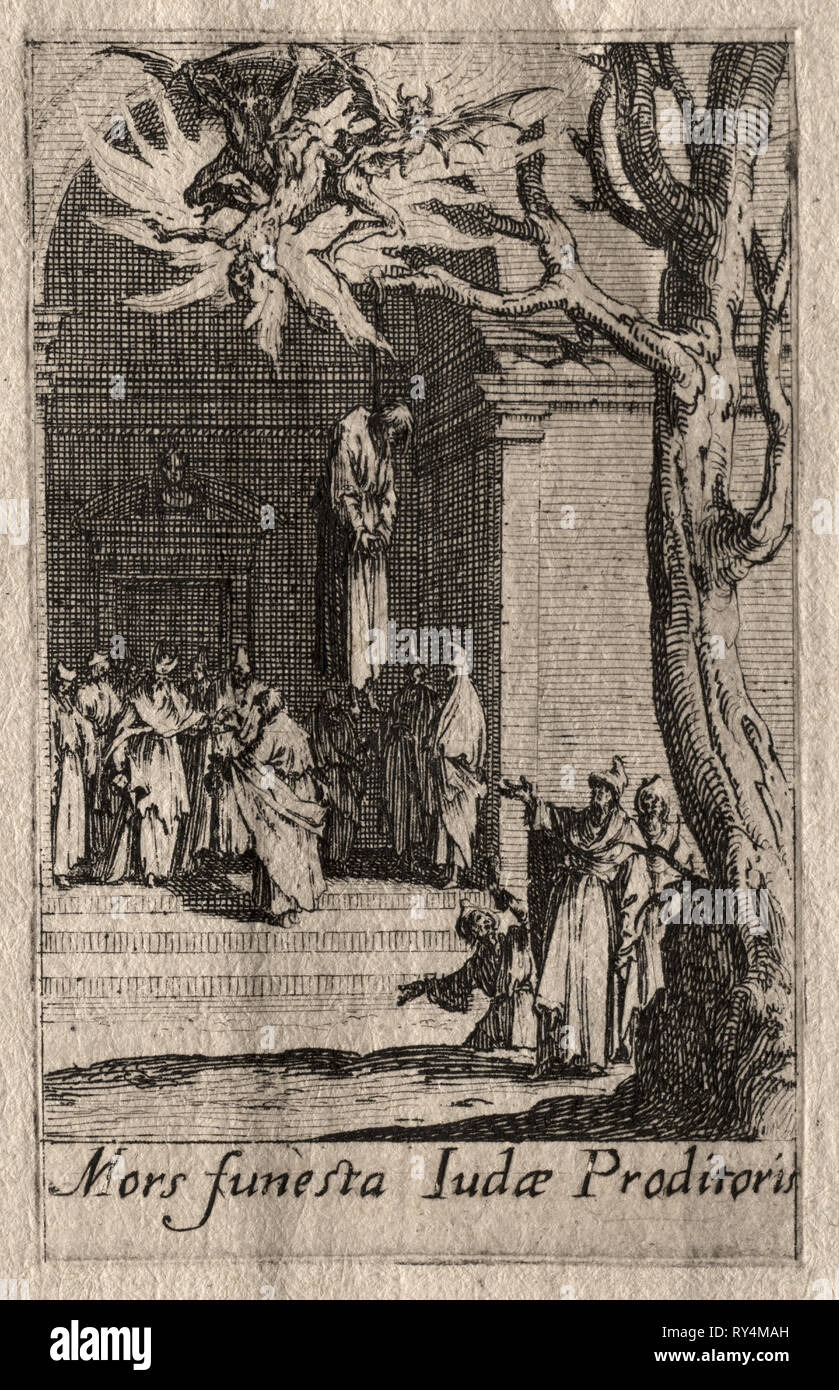 Le martyre des Apôtres : La mort de Judas. Jacques Callot (Français, 1592-1635). Eau-forte Banque D'Images