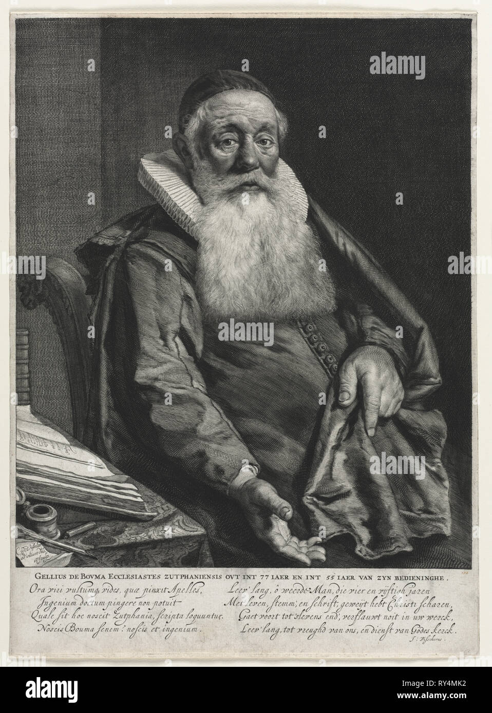 Gellius de Bouma. Cornelis De Visscher (Néerlandais, 1628/29-1658). Gravure Banque D'Images