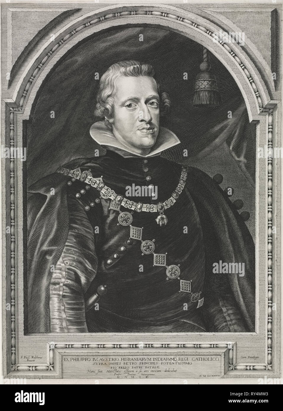 Portrait de Philippe IV. Paulus Pontius (flamande, 1603-1658). Gravure Banque D'Images