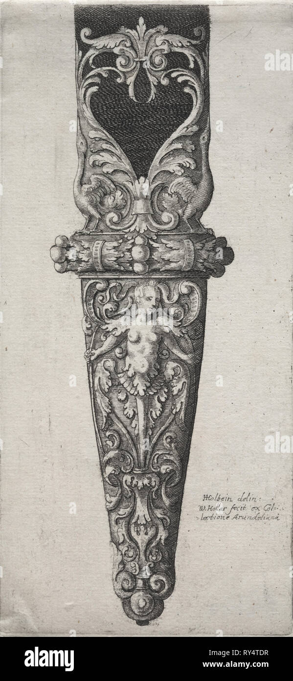 Design for Dagger gaine. Wenceslaus Hollar, Bohème (1607-1677). Eau-forte Banque D'Images