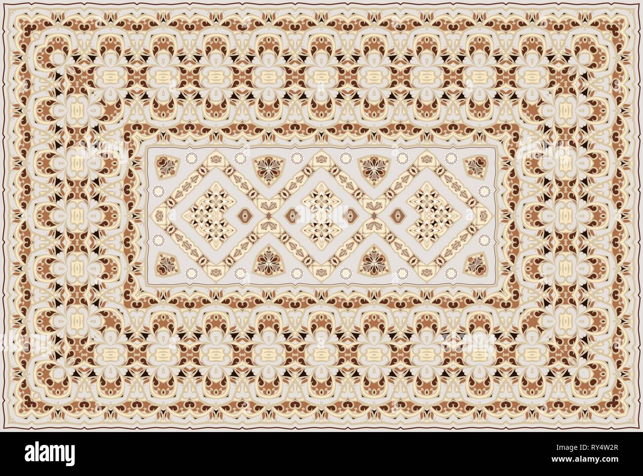 Vintage modèle arabe. Persian tapis de couleur claire. Ornement riche pour le motif du tissu, faites à la main, décoration d'intérieur, les textiles. Illustration de Vecteur