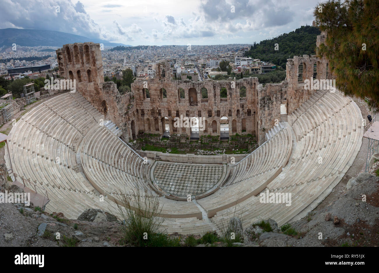 Acropole d'Athènes. Vue panoramique Banque D'Images