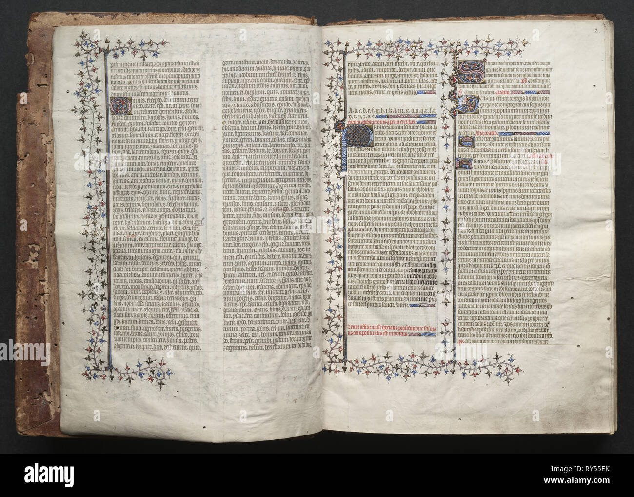 Le Missel Gotha Fol 2r Texte C 1375 Maitre De L Atelier Et Boqueteaux Francais Encre Tempera Et D Or Sur Du Velin Reliure En Cuir Estampee A Froid Codex 27 1