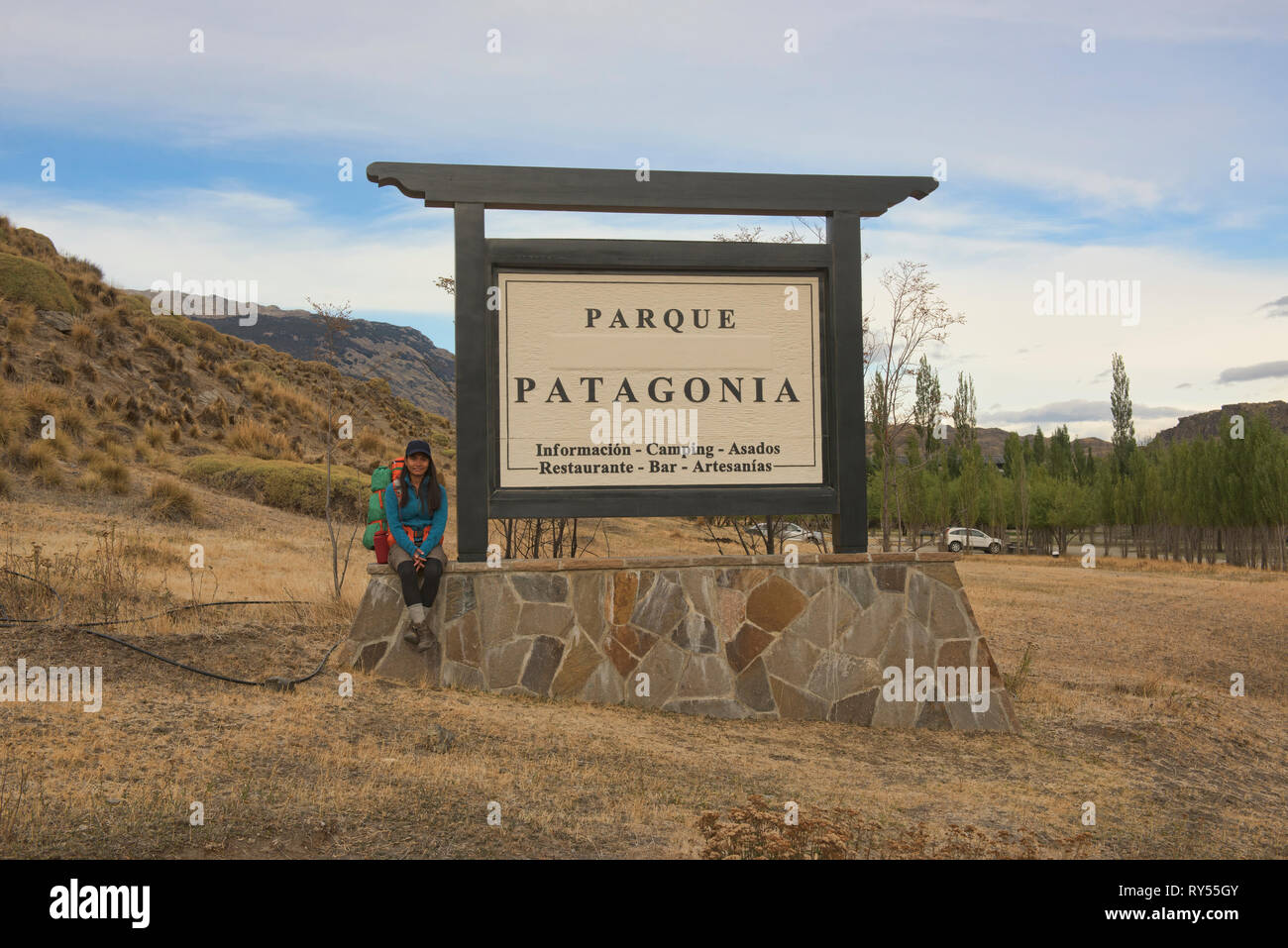 Entrée de la Patagonie, le Parc National d'Aysen, Patagonie, Chili Banque D'Images