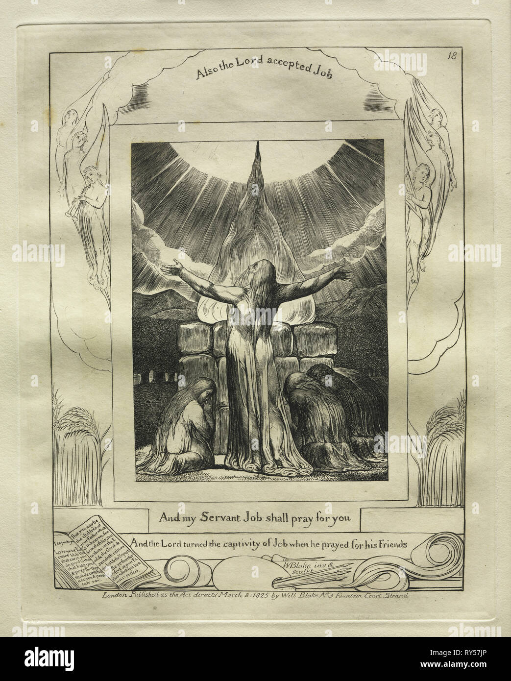 Le Livre de Job : Pl. 18, et mon serviteur Job doit prier pour vous, 1825. William Blake (1757-1827), britannique. Gravure Banque D'Images