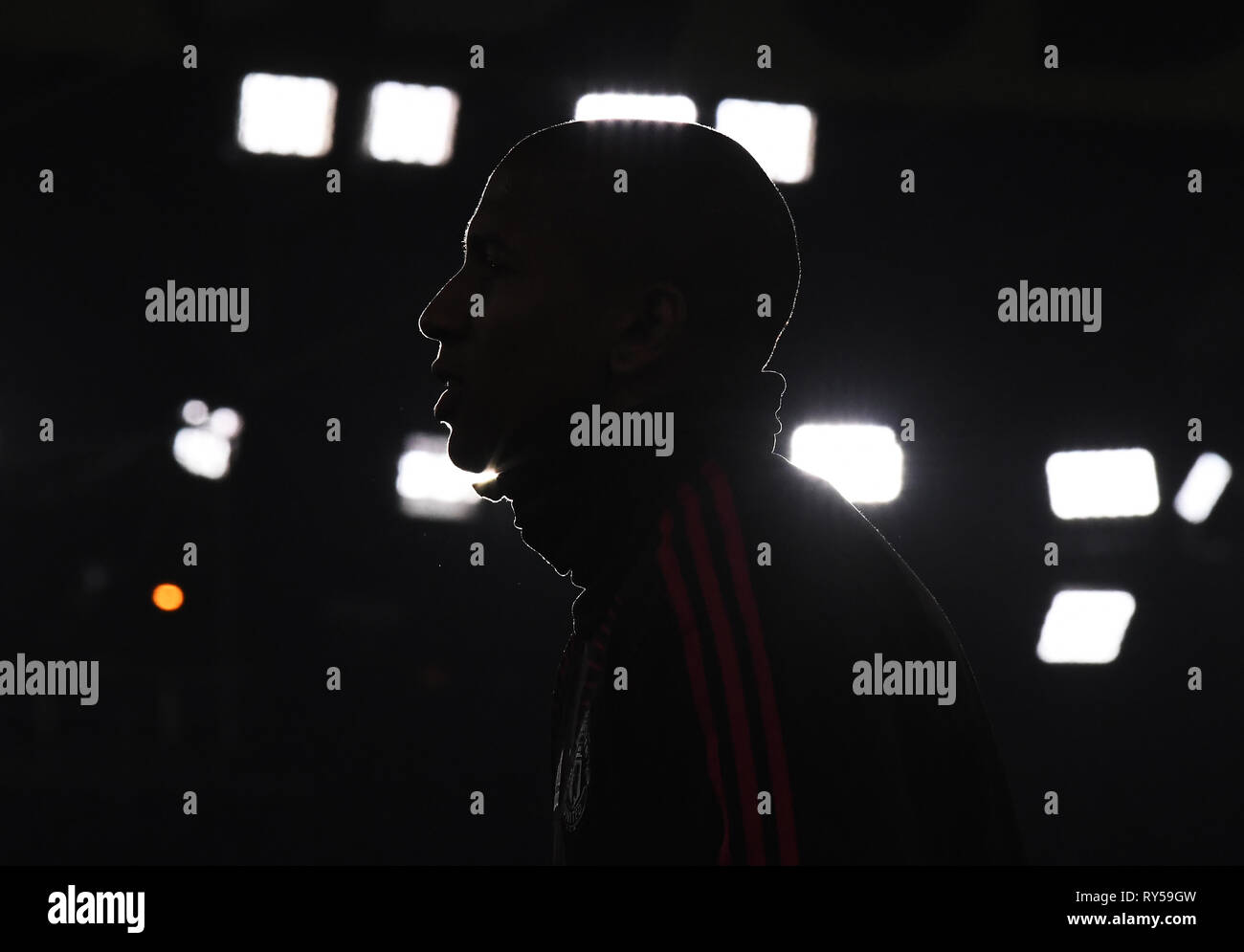 Londres, ANGLETERRE - 27 février 2019 : Ashley Young de Manchester en photo avant la Premier League 2018/19 match entre Crystal Palace FC et Manchester United à Selhurst Park. Banque D'Images