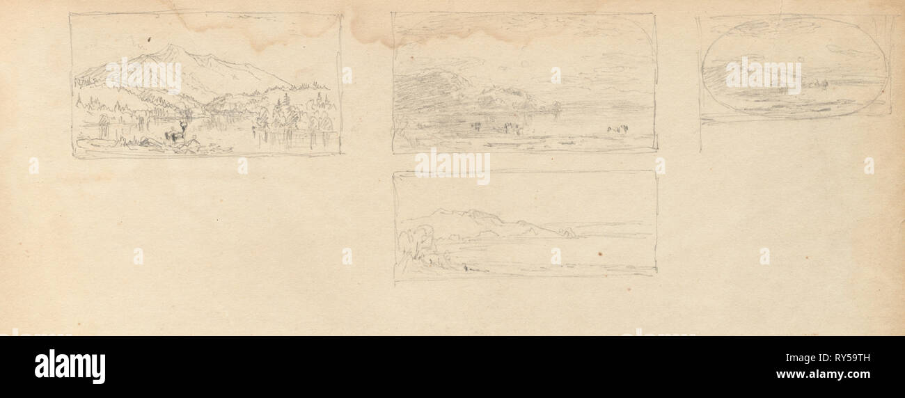 Sketchbook, page 40 : Maine Paysage, 1859. Sanford Robinson Gifford (American, 1823-1880). Graphite Banque D'Images