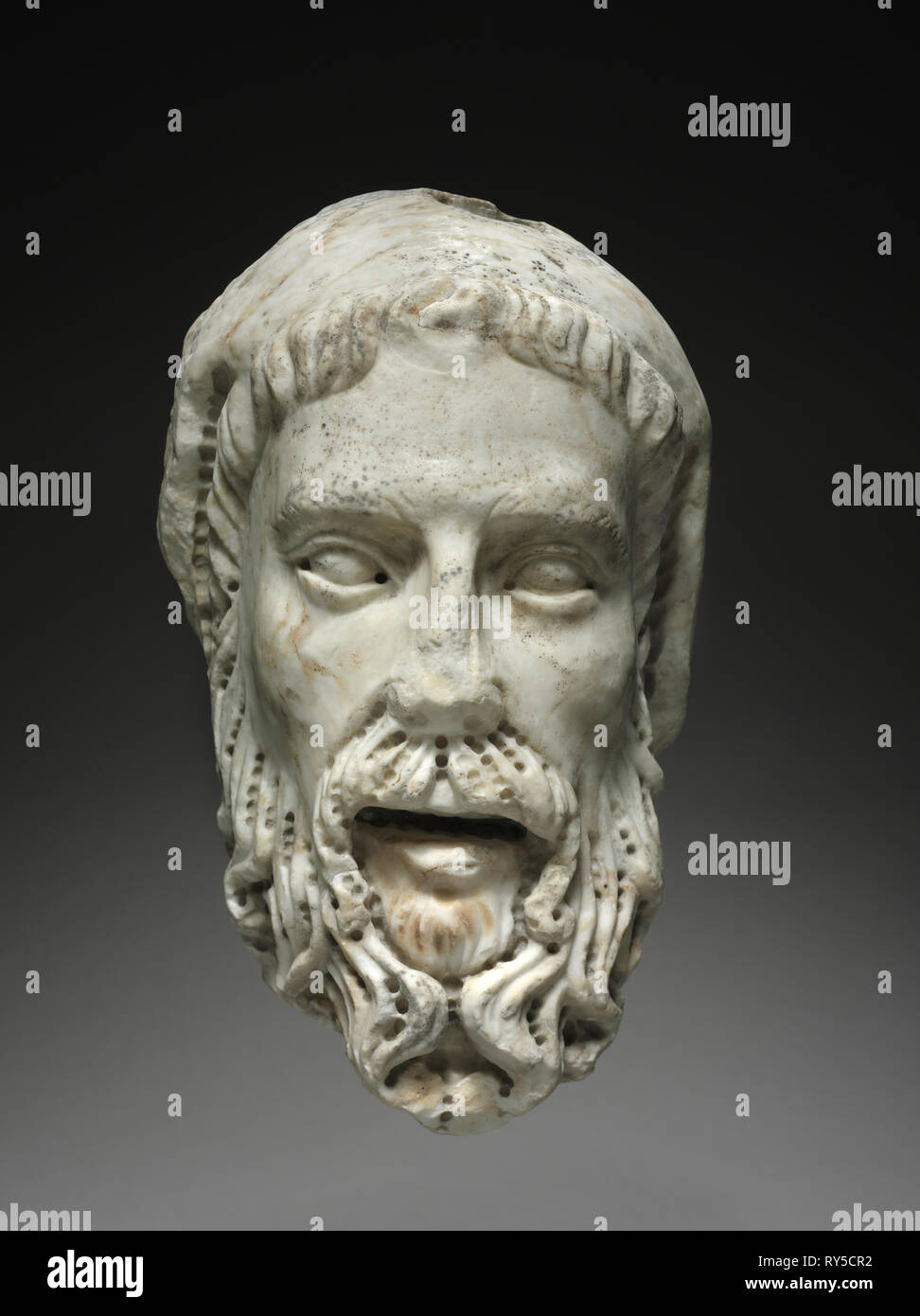 Tête d'un prophète, ch. 1300-1325. Atelier de Giovanni Pisano (Italien), ch. 1240-c. 1320). En ; total : 31,8 x 18,6 x 13,4 cm (12 1/2 x 7 5/16 x 5 1/4 in Banque D'Images