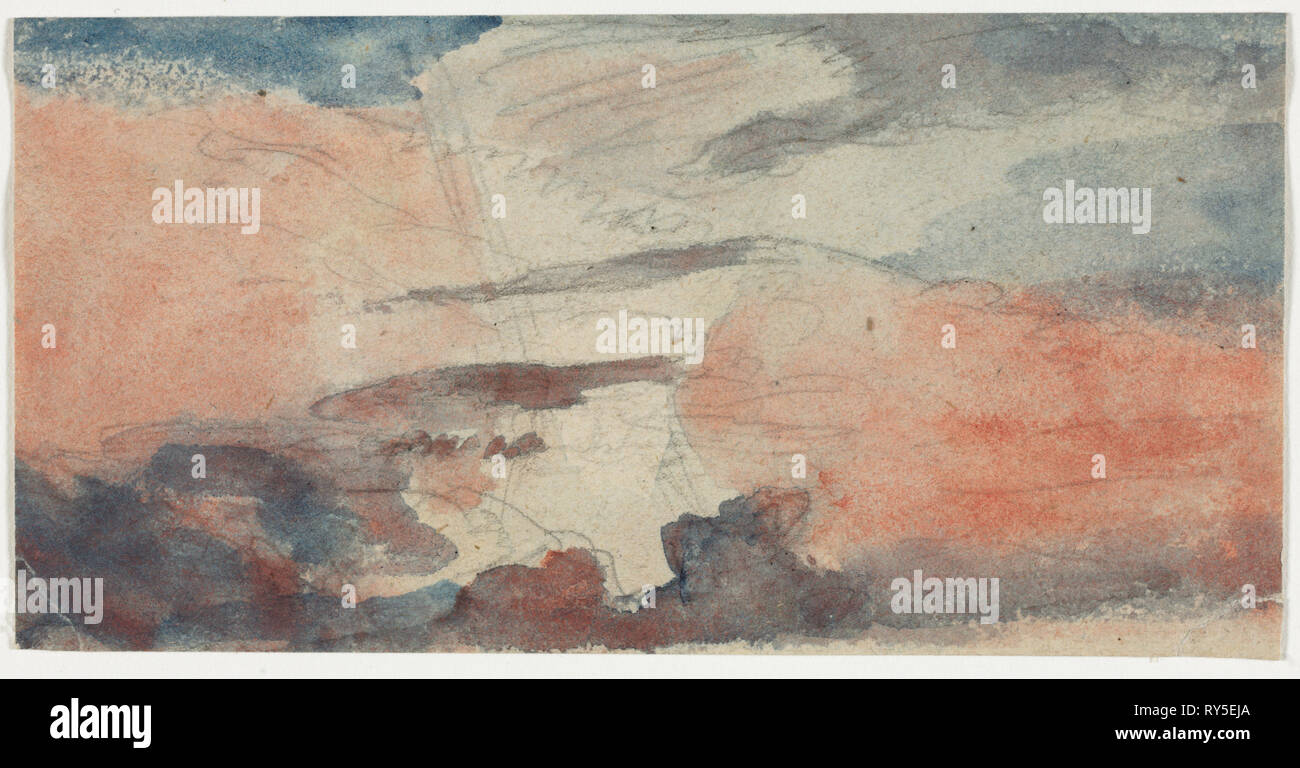L'étude de nuage, années 1800. Anonyme. Aquarelle Banque D'Images