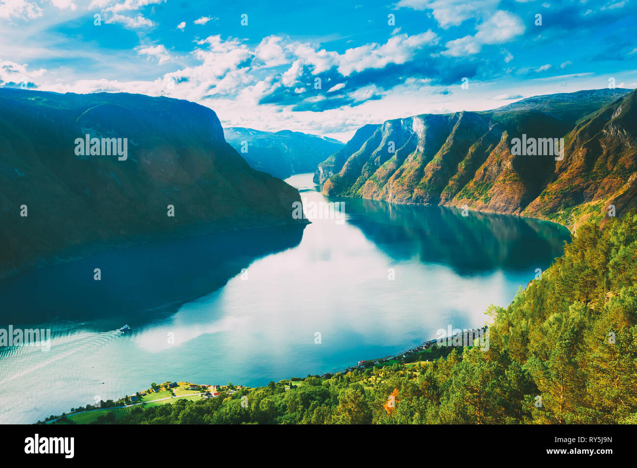 La Norvège Fjord de Sogn Nature Banque D'Images