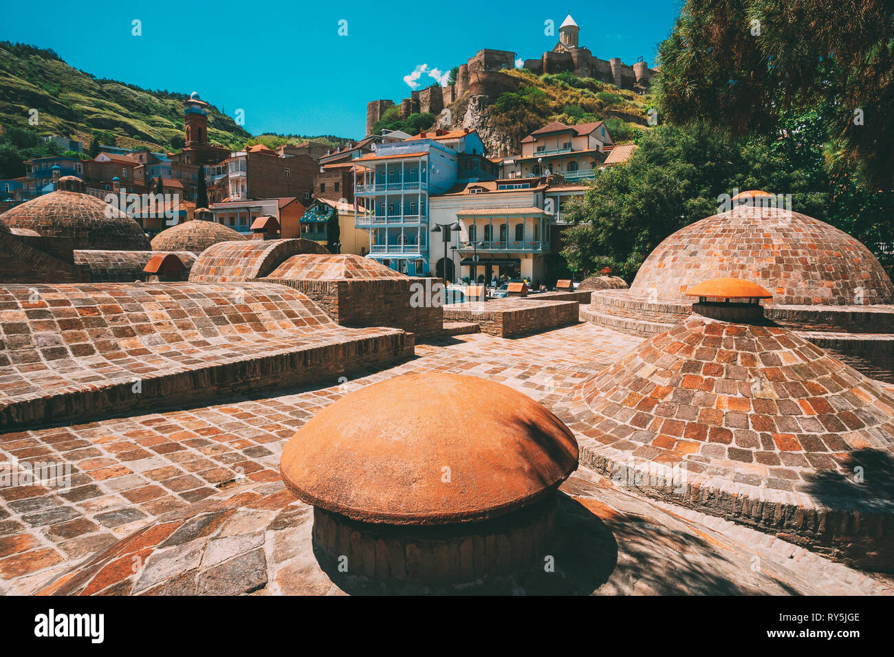 - Abanotubani Baignoire District à Tbilissi, Géorgie Banque D'Images