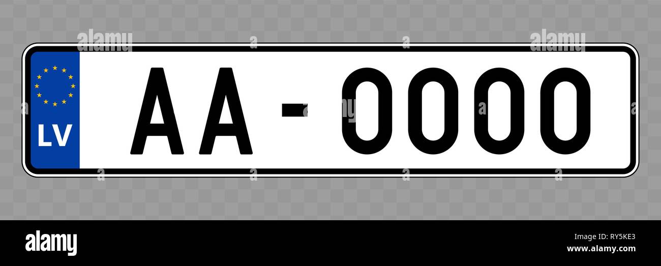 La plaque. Les plaques d'immatriculation des véhicules de la Lettonie Image  Vectorielle Stock - Alamy