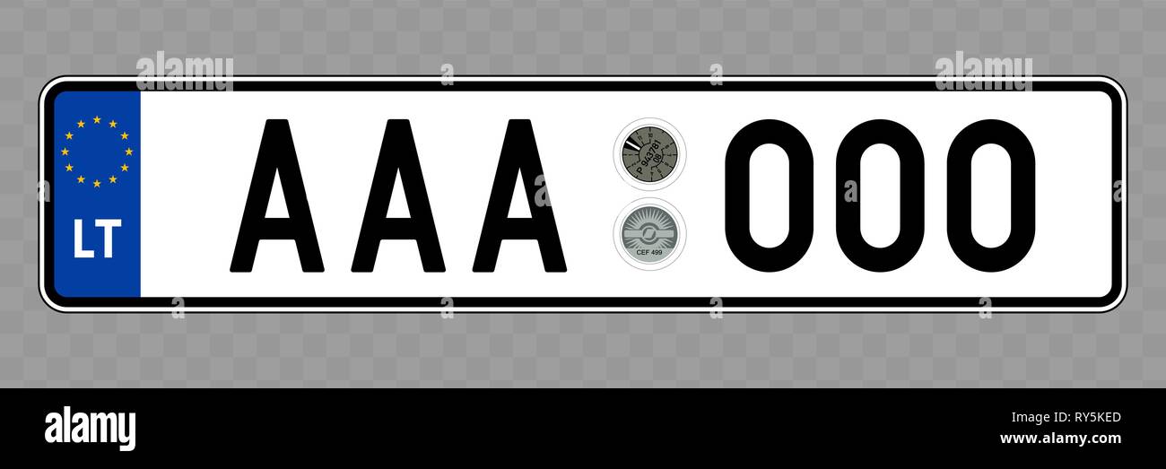 La plaque. Les plaques d'immatriculation des véhicules de la Lituanie Image  Vectorielle Stock - Alamy