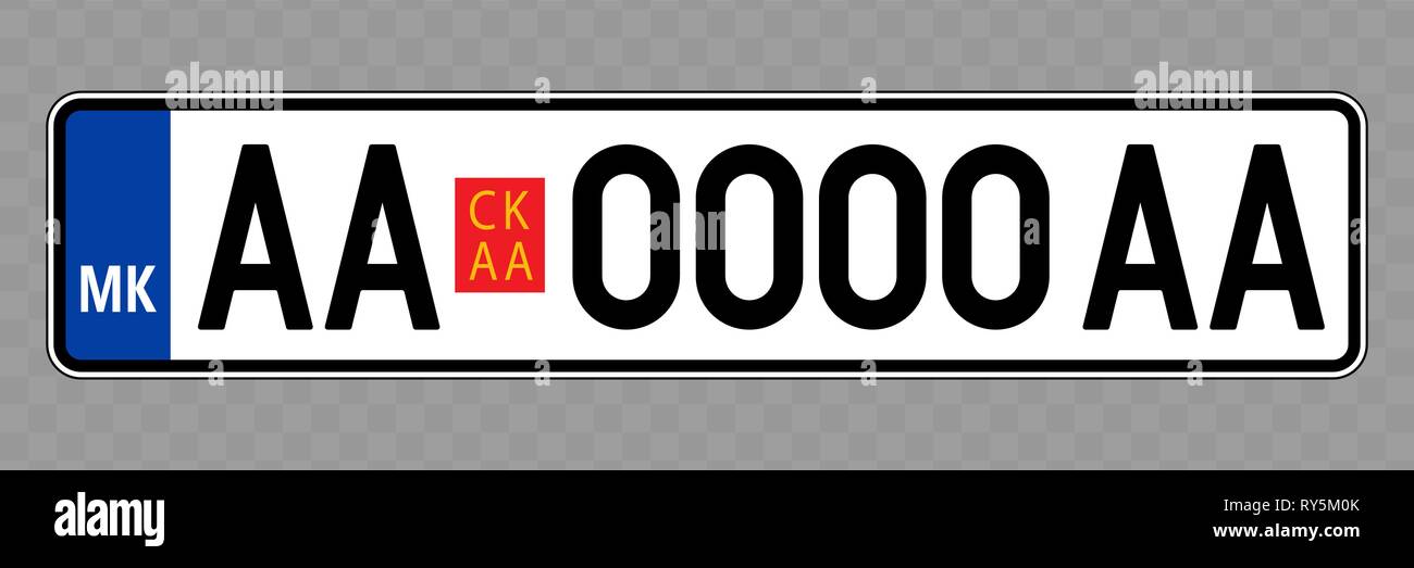 La plaque. Les plaques d'immatriculation des véhicules de Macédoine Image  Vectorielle Stock - Alamy