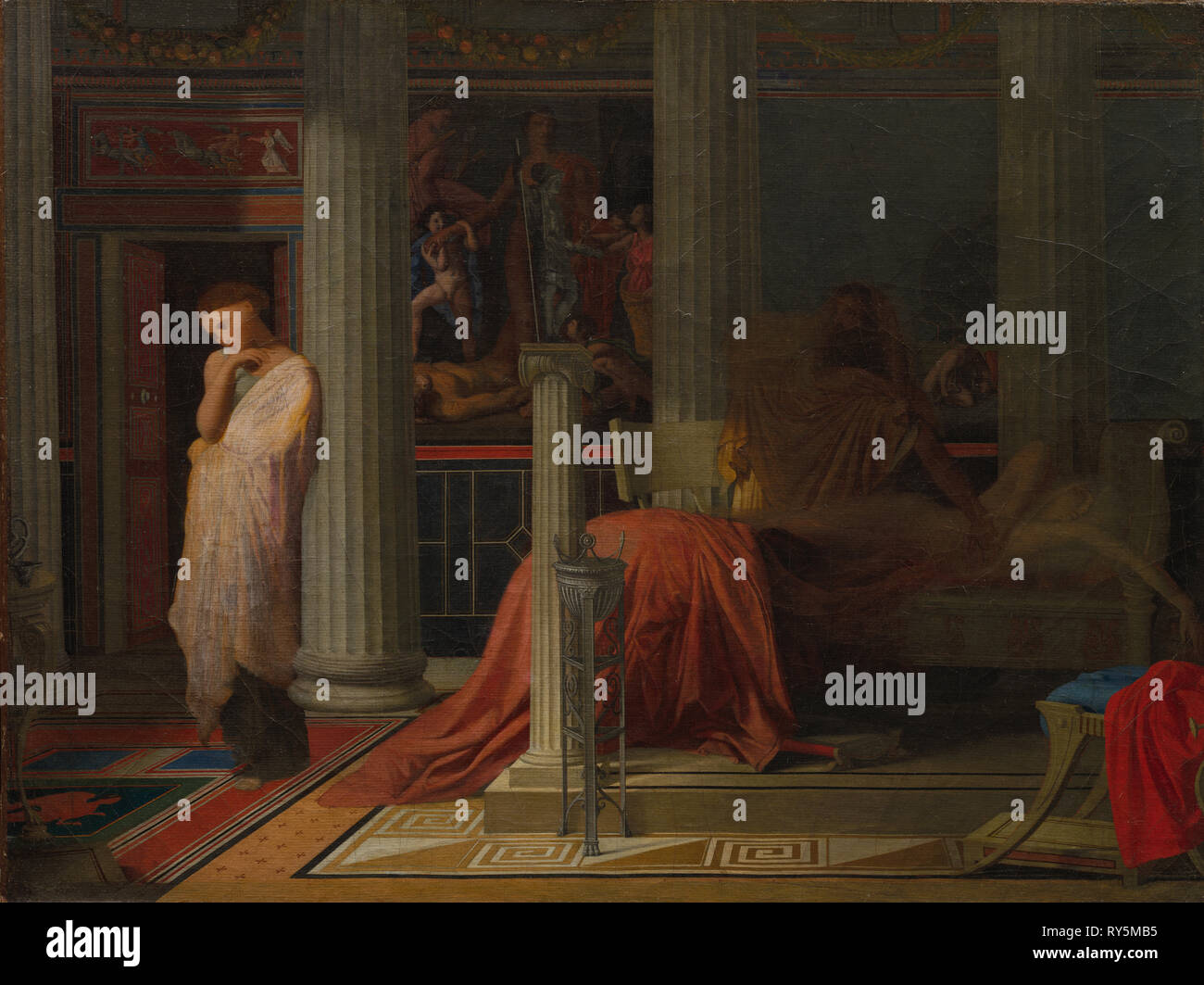 Antiochus et Stratonice, ch. 1838. Jean-Auguste-Dominique Ingres (Français, 1780-1867). Huile sur toile encadrée ; : 74,5 x 91,5 x 11 cm (29 x 36 5/16 x 4 5/16 in.) ; 48,1 x 63,9 sans cadre : 18 cm (25 15/16 x 3/16 po Banque D'Images