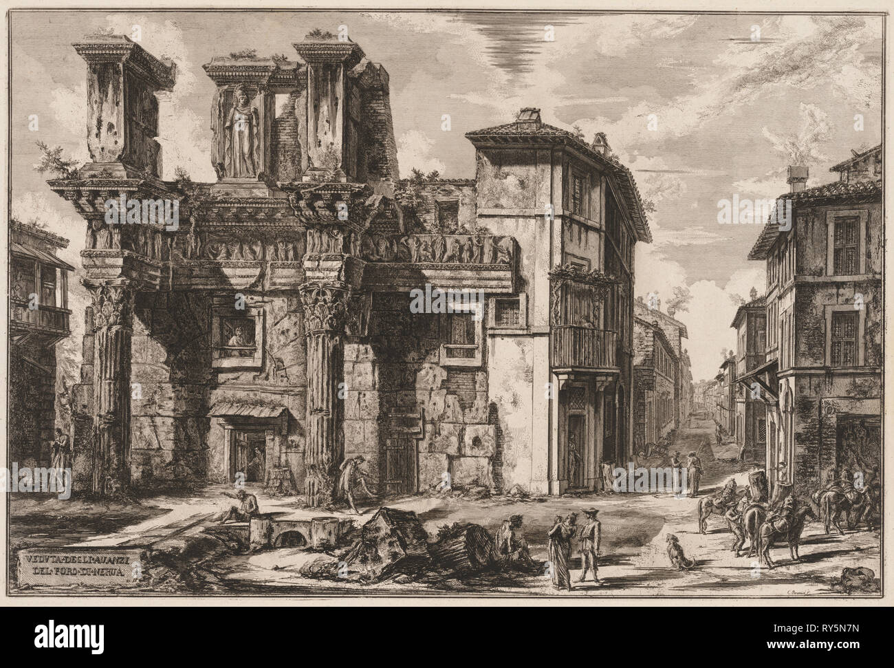 Vues de Rome : Forum de Nerva. Giovanni Battista Piranesi (italien, 1720-1778). Eau-forte Banque D'Images