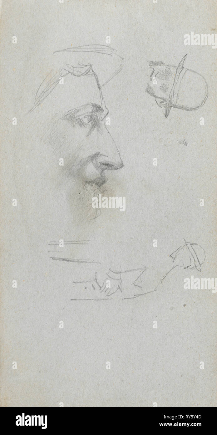 Sketchbook, page 14 : Les chiffres. Ernest Meissonier (Français, 1815-1891). Graphite Banque D'Images