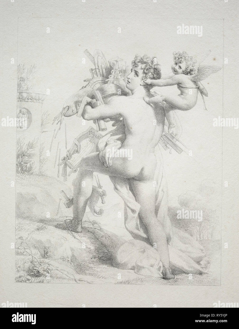 Saisir tous, perdent tout. Pierre Guérin (Français, 1774-1833). Lithographie Banque D'Images