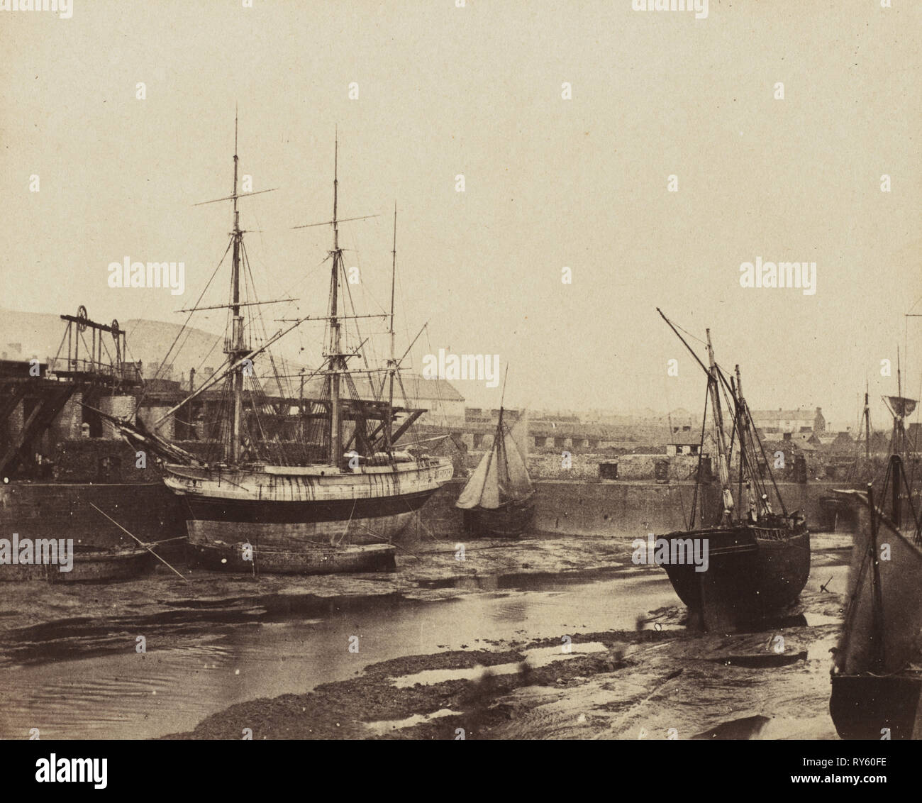 Port, Swansea, Pays de Galles, 1855. Alfred Rosling (British, 1802-c. 1880). L'albumine à partir de négatifs papier ciré ; image : 16,1 x 19,7 cm (6 5/16 x 7 3/4 in.) ; enchevêtrées : 35,6 x 45,7 cm (14 x 18 dans Banque D'Images