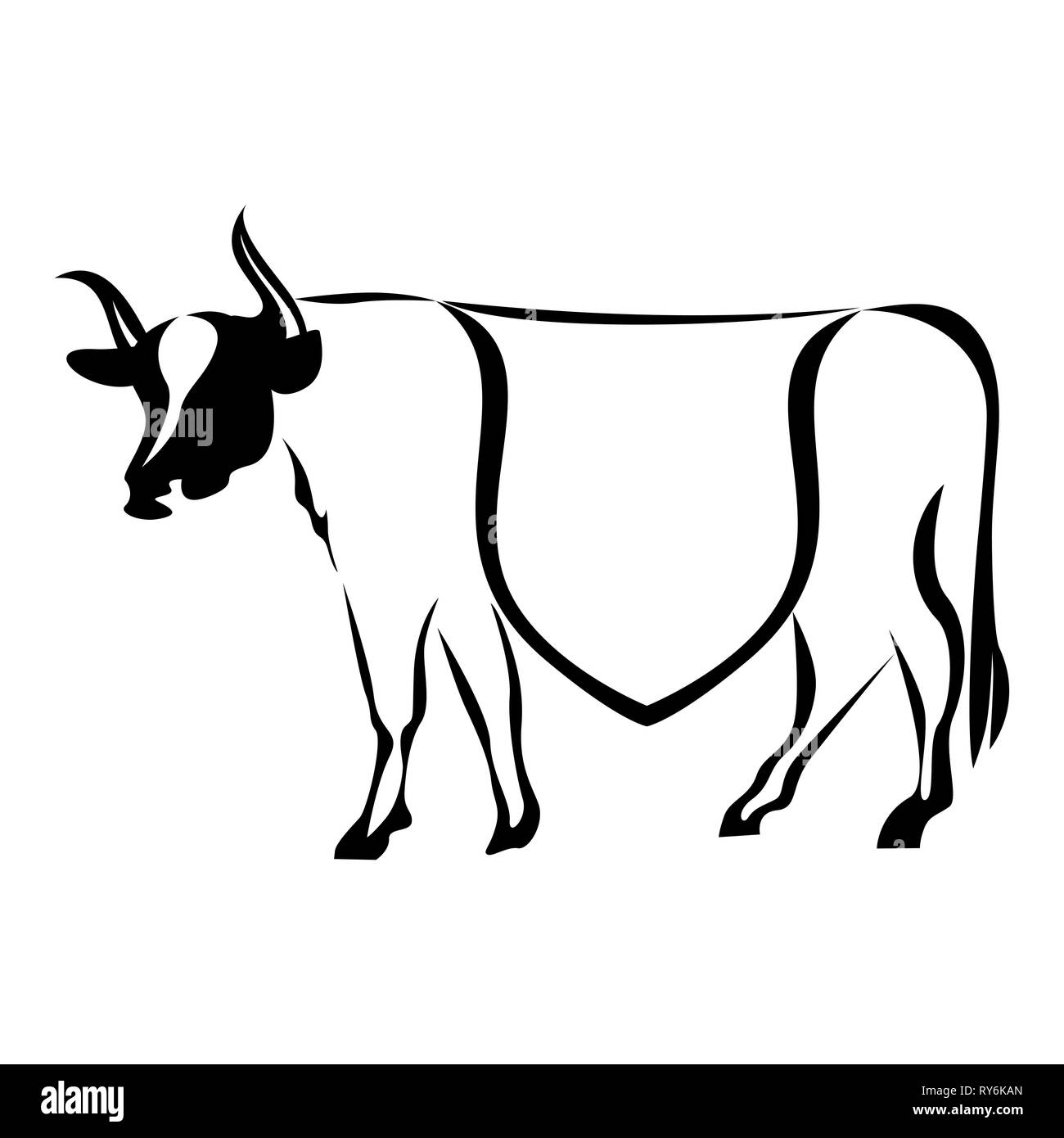 Logo vache moderne Banque D'Images
