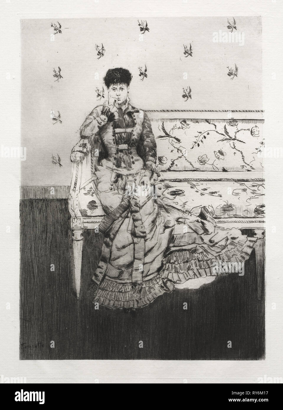 Fantaisie, 1877. Norbert Goeneutte (Français, 1854-1894). Fiche technique : eau-forte, 49,1 x 32,7 cm (19 7/8 x 12 5/16 in.) ; platemark : 29,4 x 20,7 cm (11 9/16 x 8 1/8 in Banque D'Images
