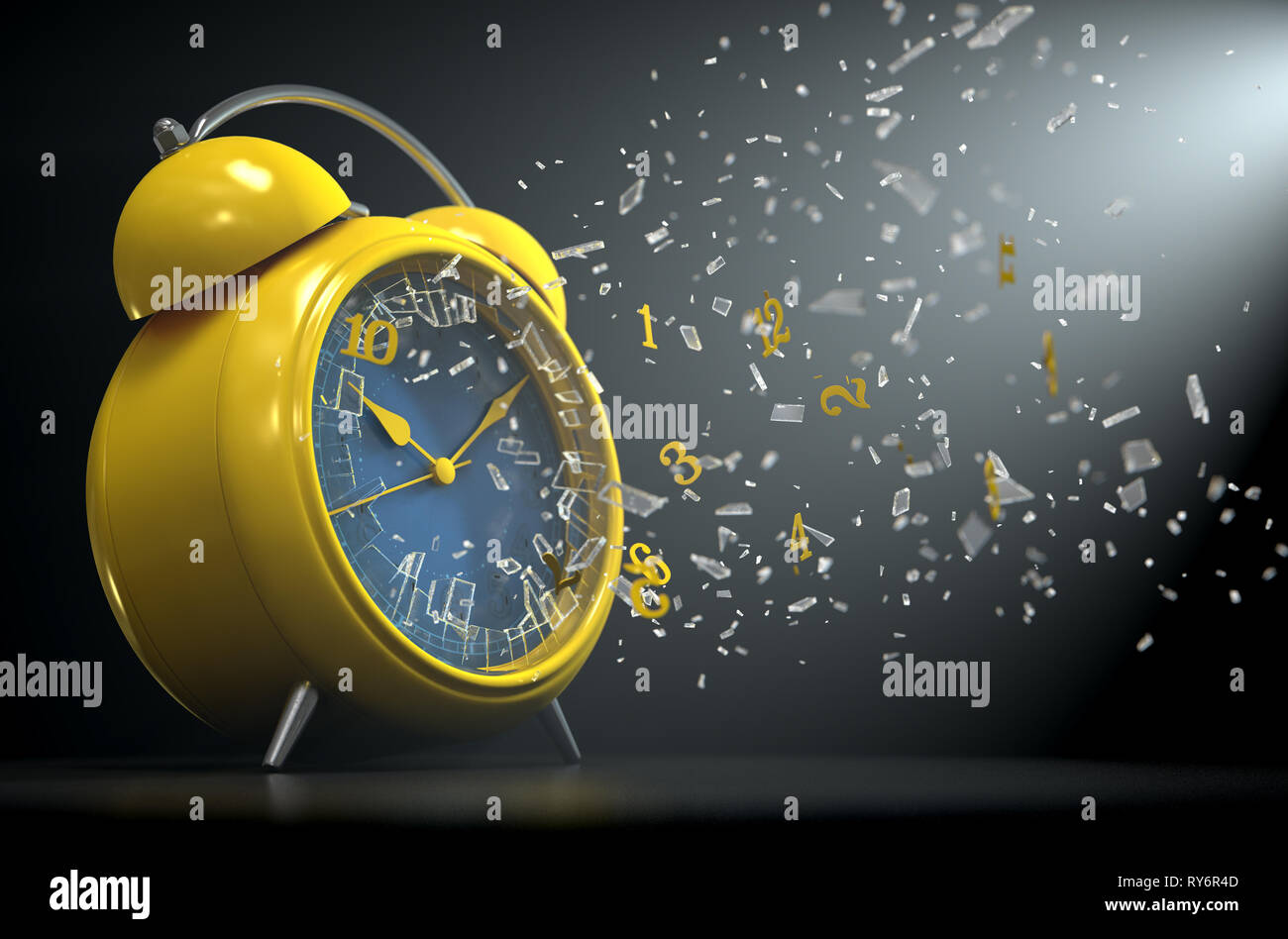 Une Horloge De Bureau Vintage Jaune Avec Ses Nombres Smashing Par