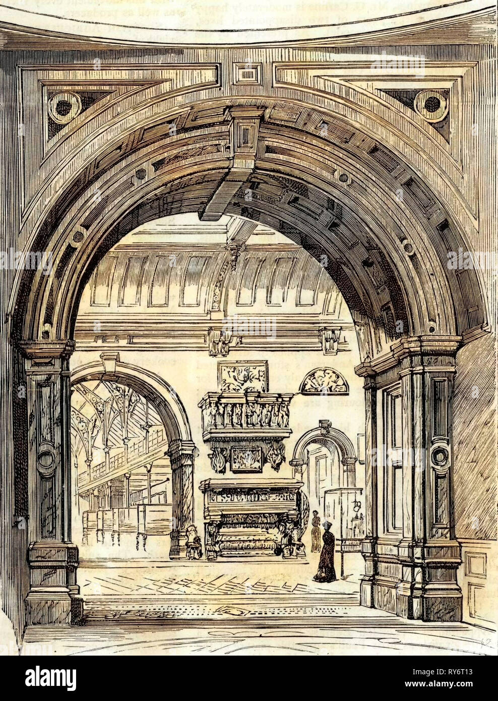 Le nouveau Musée de Birmingham 1885 Banque D'Images