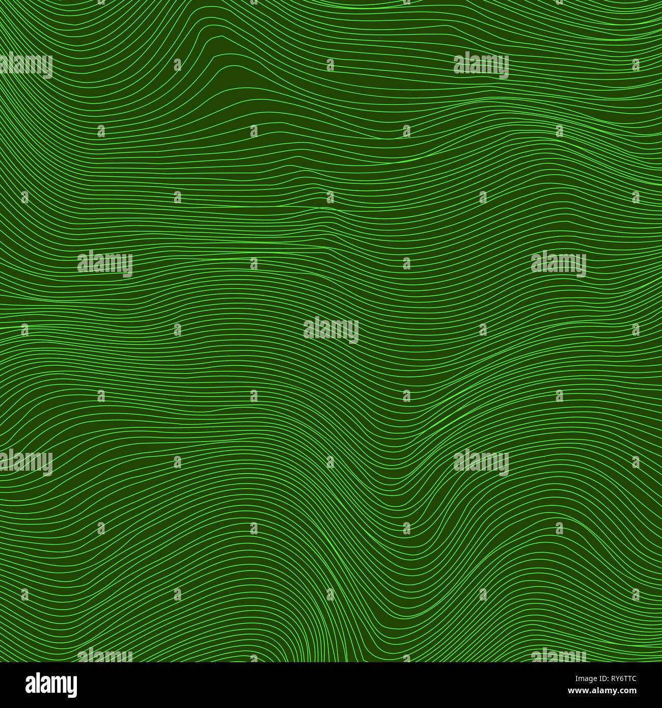 Vague verte fond de rayure. Motif texturé en ligne Illustration de Vecteur