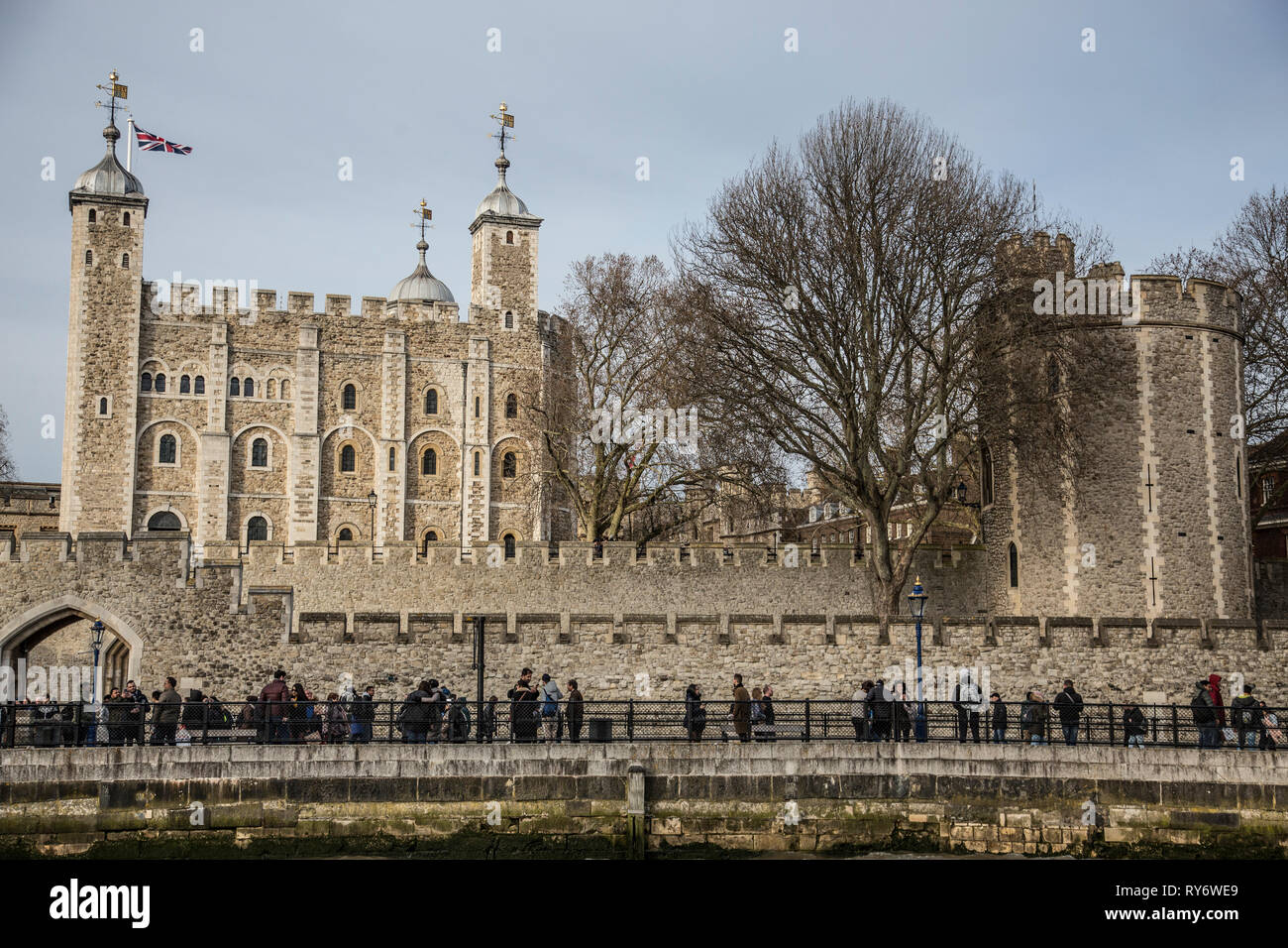 Tour de Londres, officiellement le palais royal et forteresse, le domaine historique la maison pour les joyaux de la Couronne, London, England, UK Banque D'Images