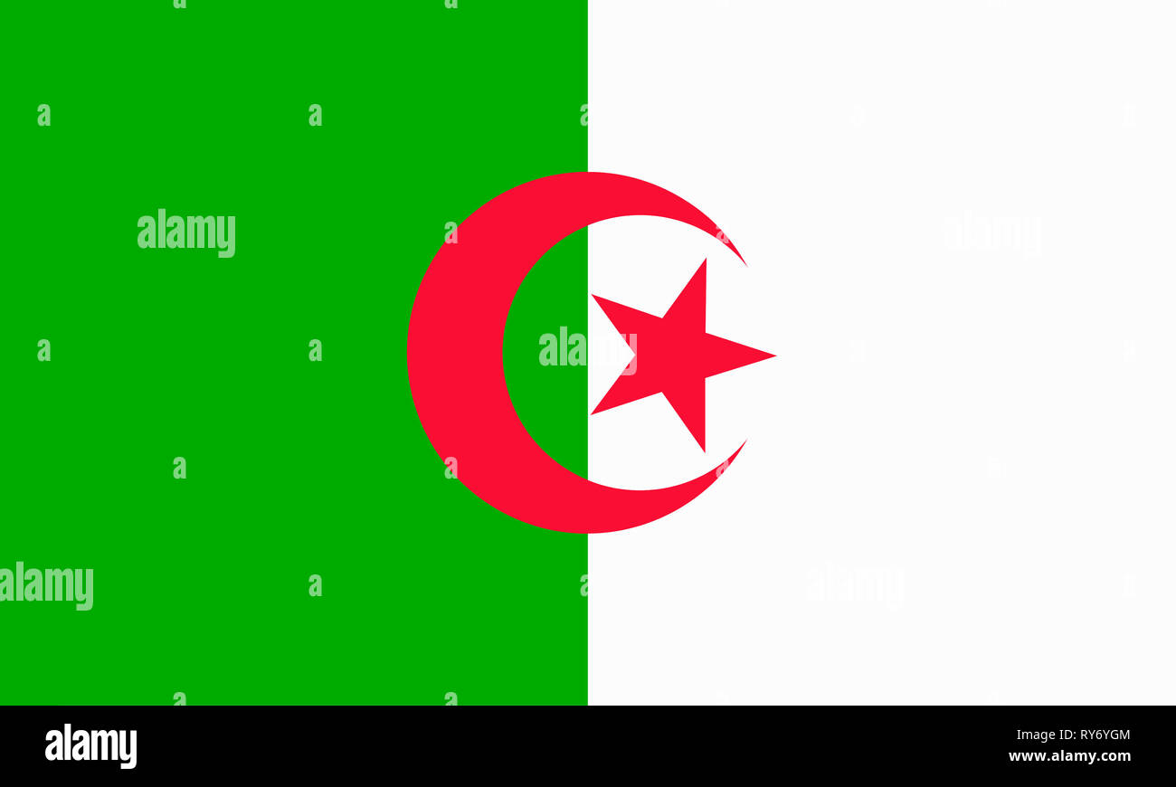 Télévision drapeau algérien Banque D'Images