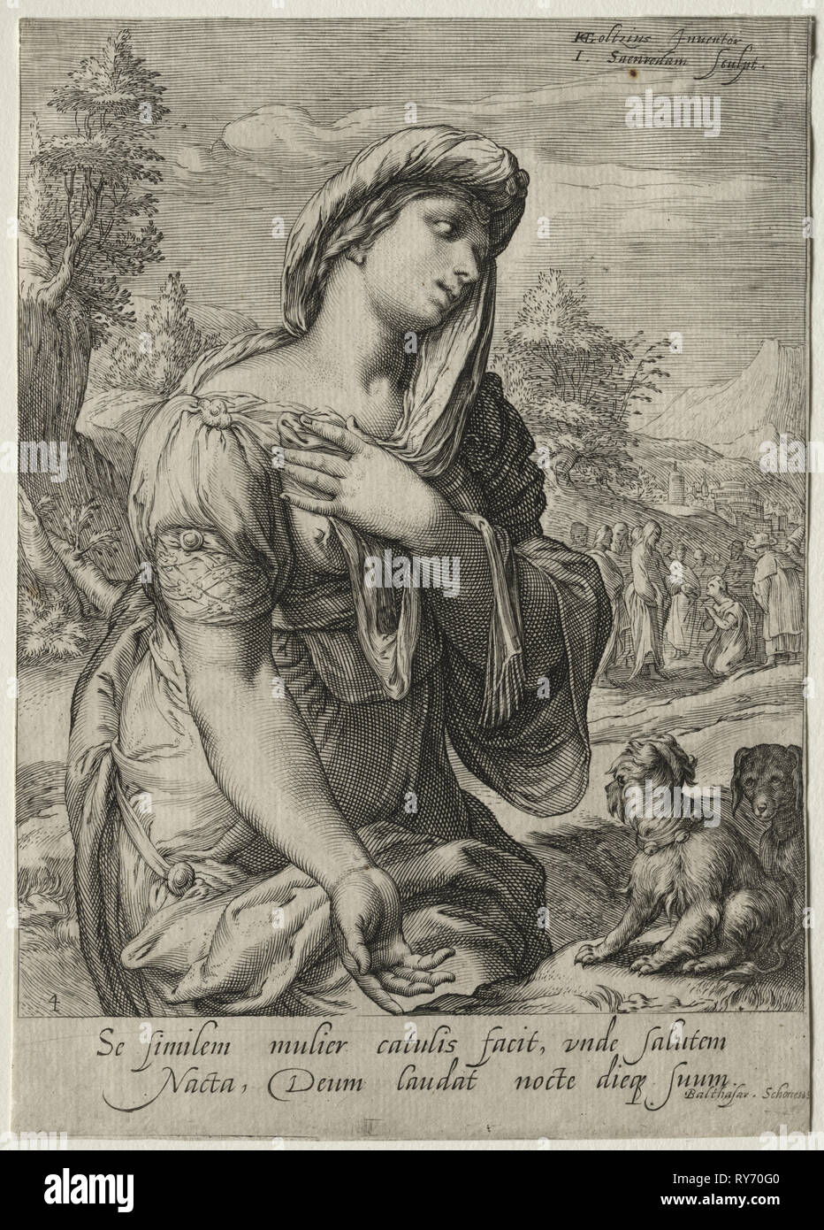 Héroïnes de le Nouveau Testament : le Cananéen. Jan Saenredam (Néerlandais, 1565-1607). Gravure Banque D'Images