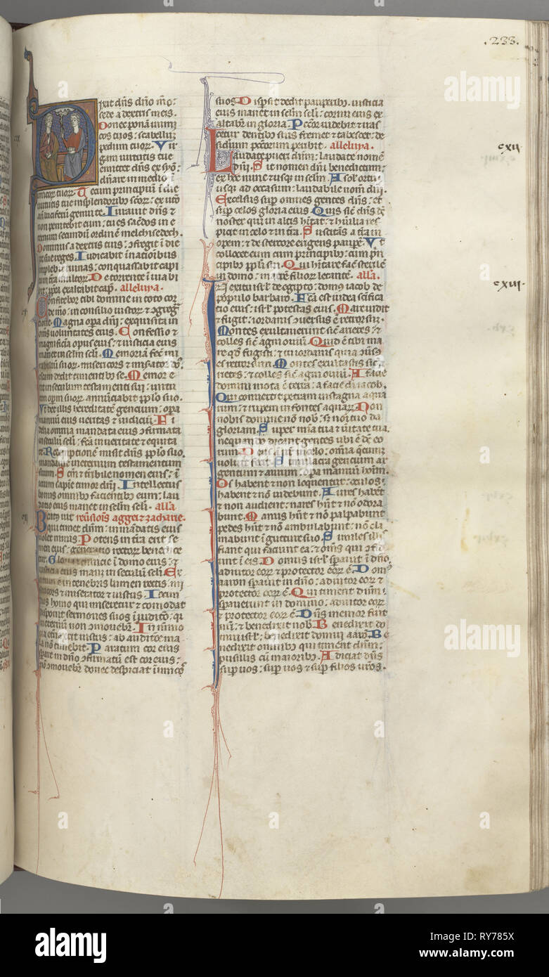 Fol. 233r, le Psaume 109, initiale historiée D, Dieu le Père et le fils, le Saint-esprit entre eux, c. 1275-1300. Le sud de la France, Toulouse ( ?), 13e siècle. Lié manuscrit enluminé en Amérique ; brown maroc exécutoire ; l'encre, tempera et or sur parchemin ; 533 feuilles Banque D'Images Fol. 233r, le Psaume 109, initiale historiée D, Dieu le Père et le fils, le Saint-esprit entre eux, c. 1275-1300. Le sud de la France, Toulouse ( ?), 13e siècle. Lié manuscrit enluminé en Amérique ; brown maroc exécutoire ; l'encre, tempera et or sur parchemin ; 533 feuilles Banque D'Images