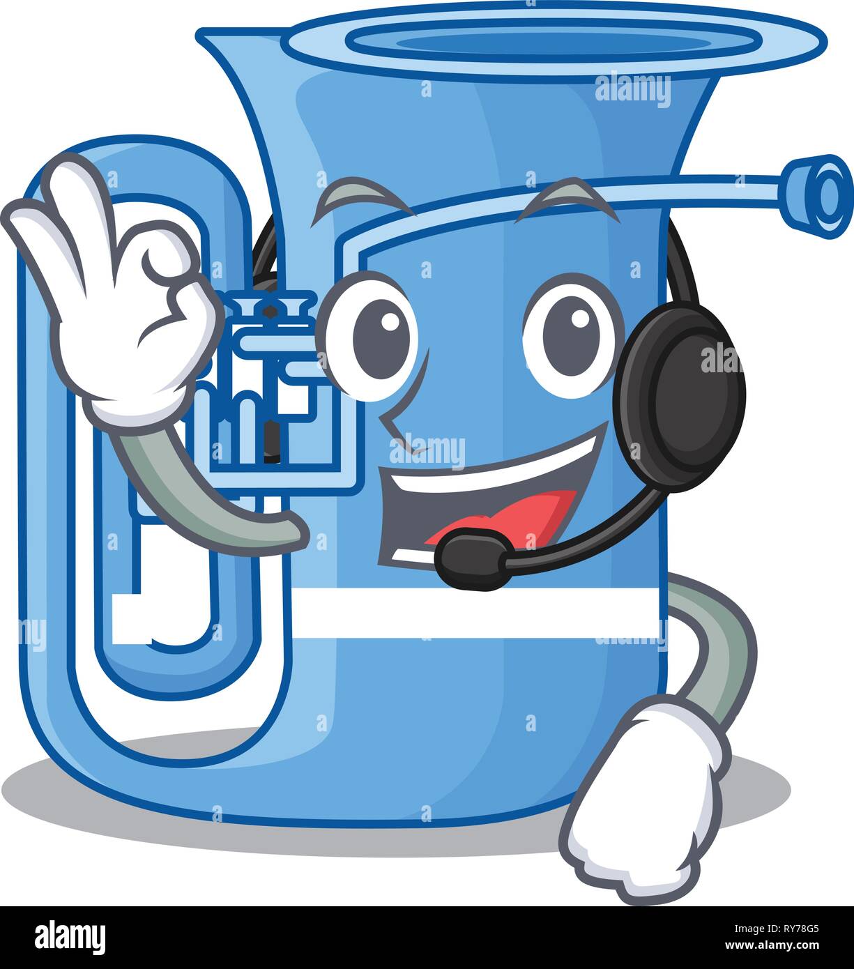 Pour casque avec tuba dans la forme cartoon Illustration de Vecteur