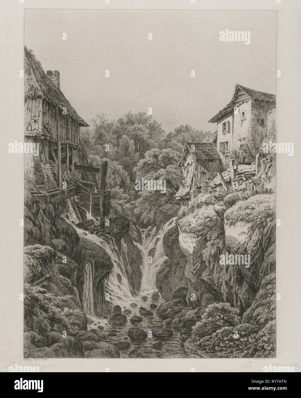 Le Moulin Et La Cascade De Grésy Près De Aix Les Bains 1856