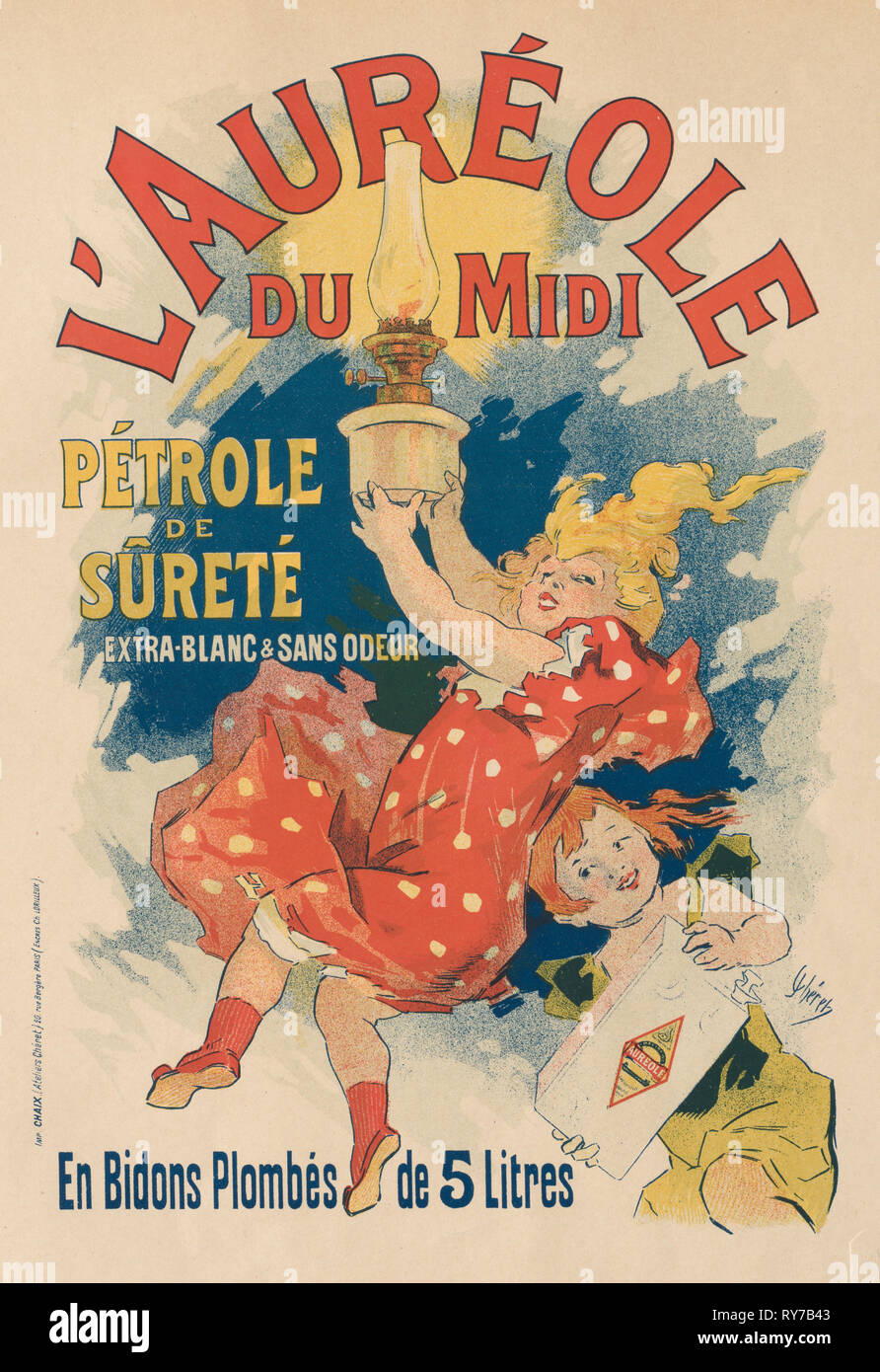 L'Aura de midi, 1893. Jules Chéret (Français, 1836-1932), Encres Lorilleux & Co.. Lithographie couleur ; feuille : 39,1 x 28,9 cm (15 3/8 x 11 3/8 in.) ; image : 30,3 x 19,8 cm (11 15/16 x 7 13/16 in Banque D'Images