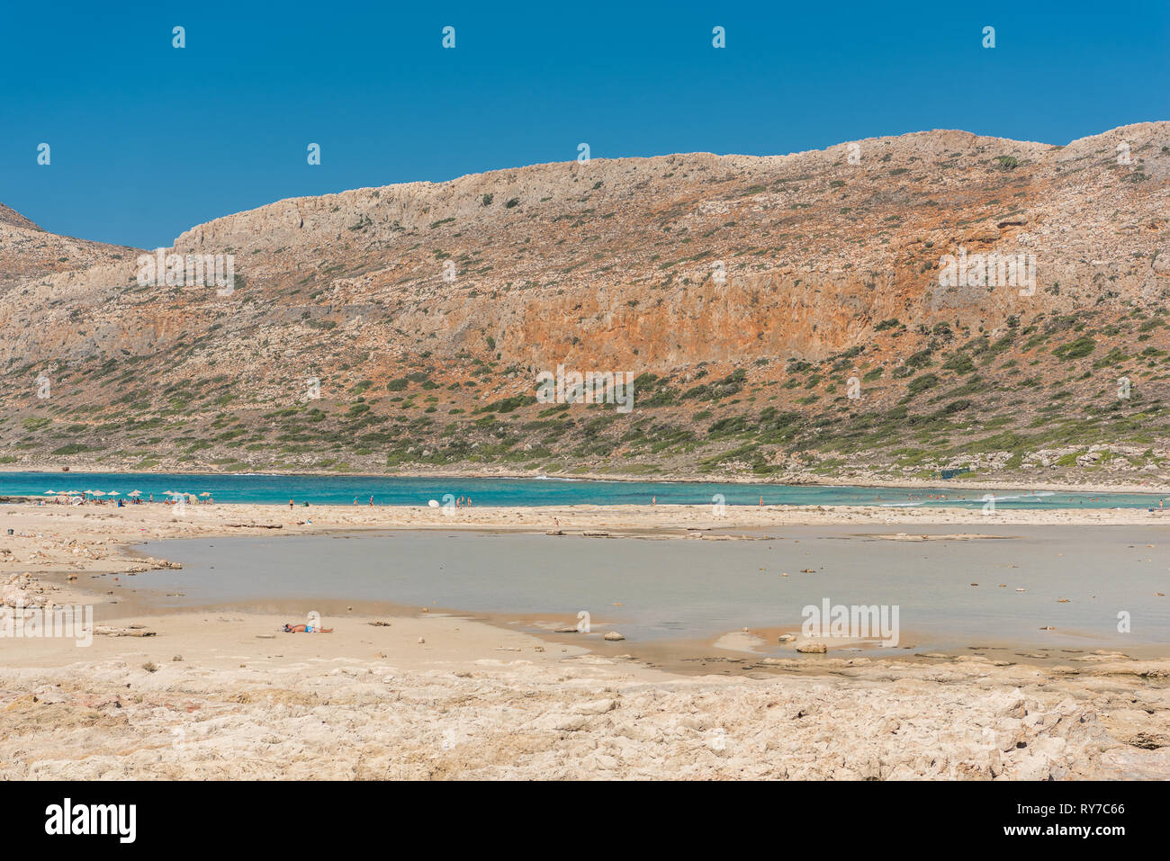 Lagon de Balos avec son eau court Banque D'Images