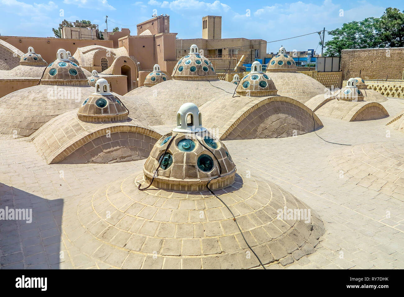 Kashan Sultan Amir Ahmad toit historique Bathhouse Close Up Banque D'Images