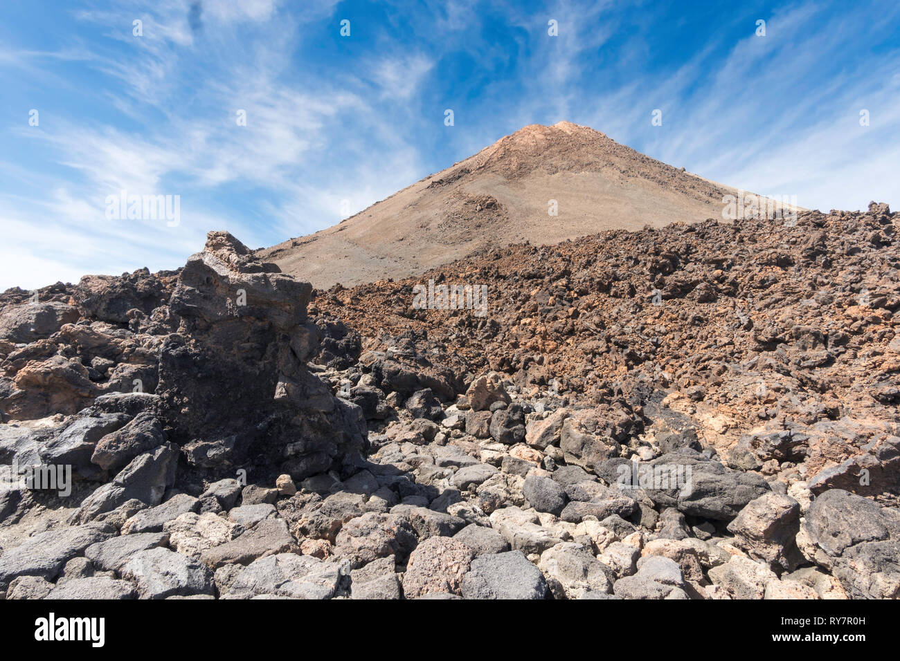 Le Mont Teide, volcan dans le Parc National du Teide, Tenerife, Canary Islands Banque D'Images