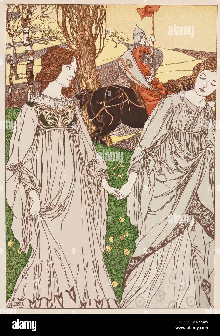 Publié dans l'estampe moderne : l'Passer-By (Le Passant), 1897. Robert Engels (britannique, 1855-1926). Lithographie couleur ; feuille : 40 x 30,6 cm (15 3/4 x 12 1/16 in.) ; image : 34,9 x 23,9 cm (13 3/4 x 9 7/16 in Banque D'Images