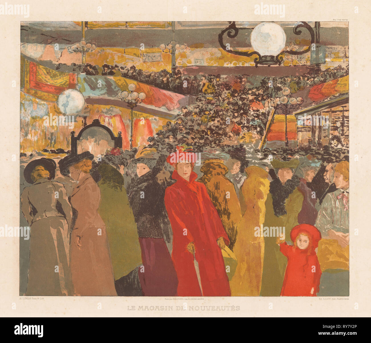 Le magasin d'articles de fantaisie, 1902. Alexandre Lunois (Français, 1863-1916), Ed. Sagot. Lithographie couleur ; feuille : 56,3 x 73,2 cm (22 3/16 x 28 13/16 in.) ; Image : 44 x 52,7 cm (17 x 20 3/4 à 5/16 Banque D'Images