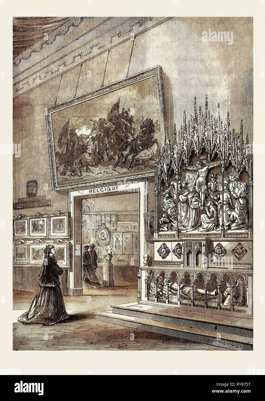 L'Exposition internationale de Paris : Salon des Beaux Arts dans la section belge France 1867 Banque D'Images