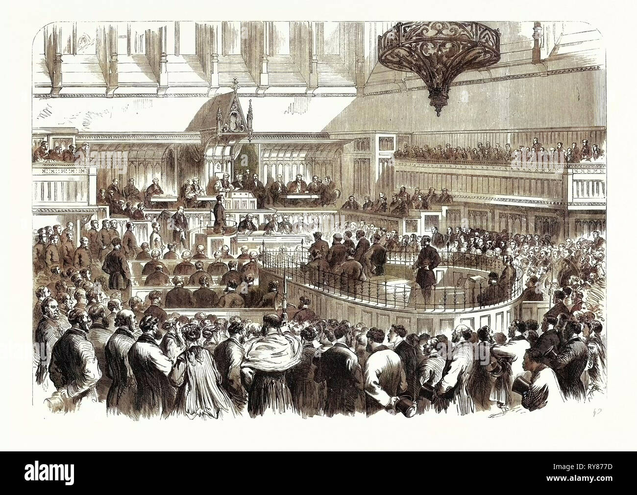 Procès des Fenians à Manchester : la Commission spéciale dans le Palais d'Assises UK 1867 Banque D'Images