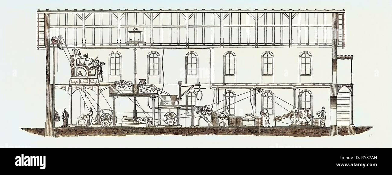 L'Exposition internationale de Paris : la pâte de manufacture avec H. Voeltier 1867 Machine de brevets de France Banque D'Images