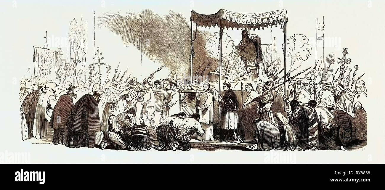 Dimanche des Rameaux, la procession dans la Sala Regia Banque D'Images