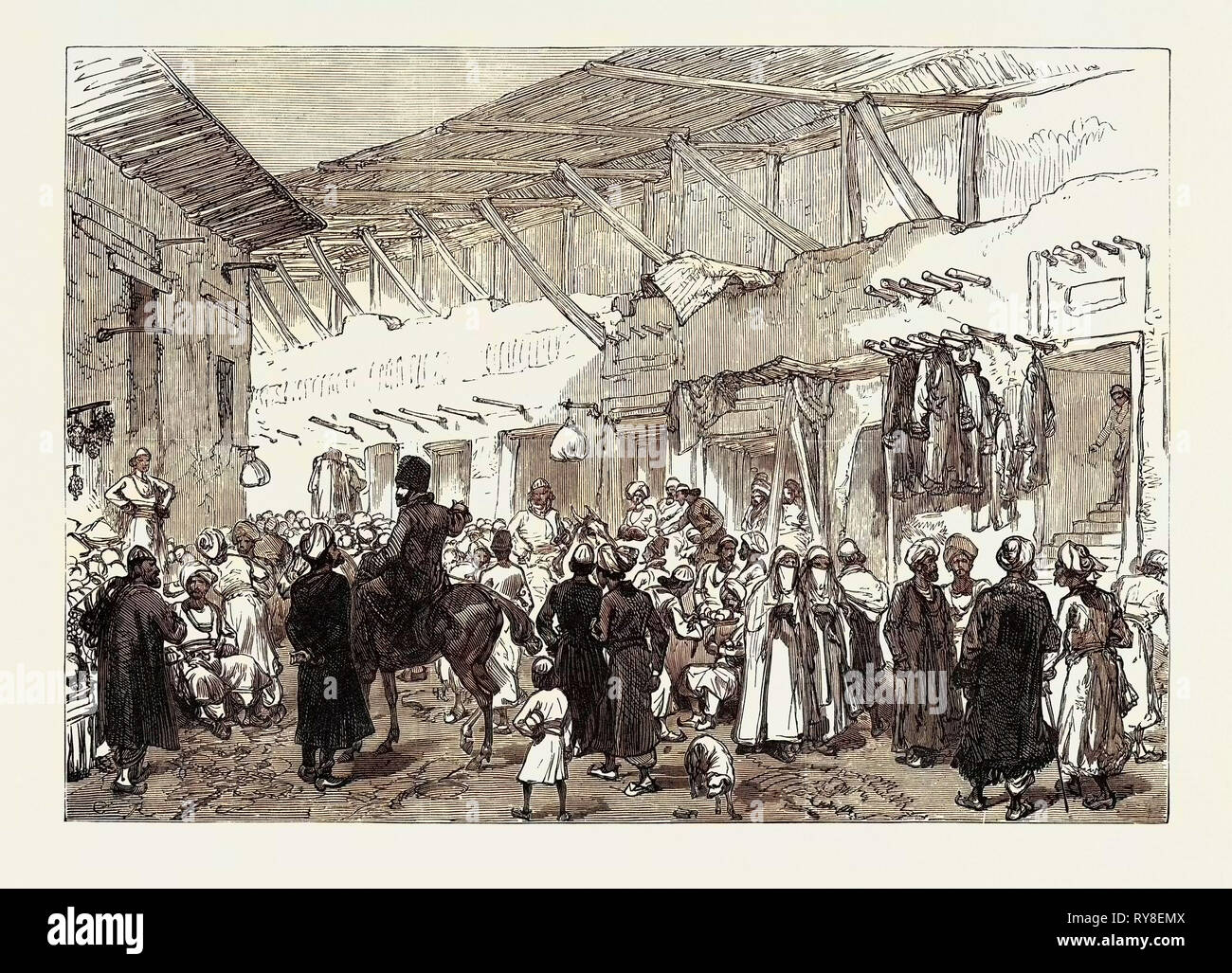 La guerre en Afghanistan : Le Bazar Shor Cabul, pillé par l'ennemi le 14 décembre 1880 Banque D'Images