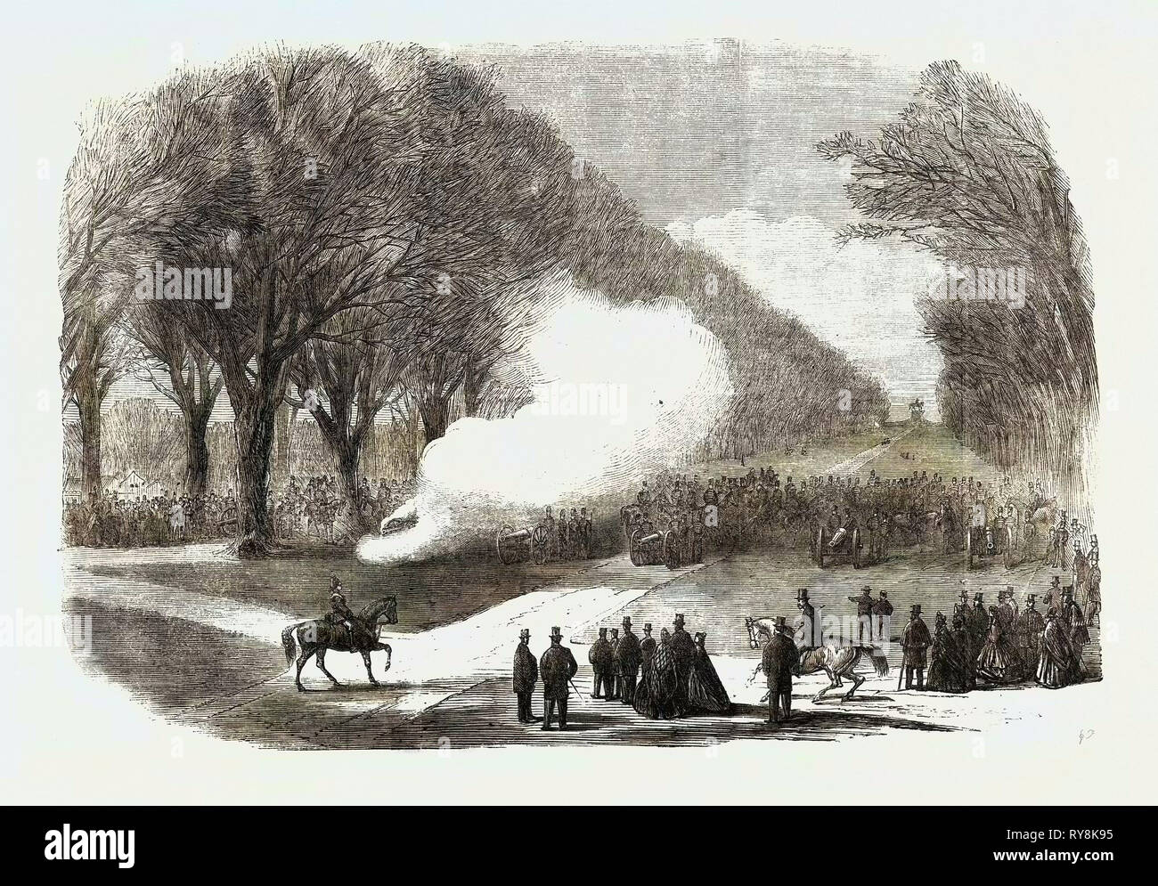 Minute de tir fusil dans la Longue Marche Windsor Park aux funérailles de feu Son Altesse Royale le Prince Consort Banque D'Images